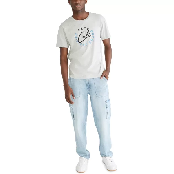 AEROPOSTALE Mens Circle Logo Short Sleeve TeeLight Heather Grey