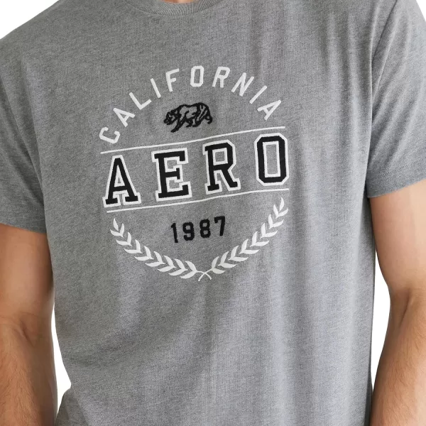 AEROPOSTALE Mens Circle Logo Short Sleeve TeeMedium Heather Grey