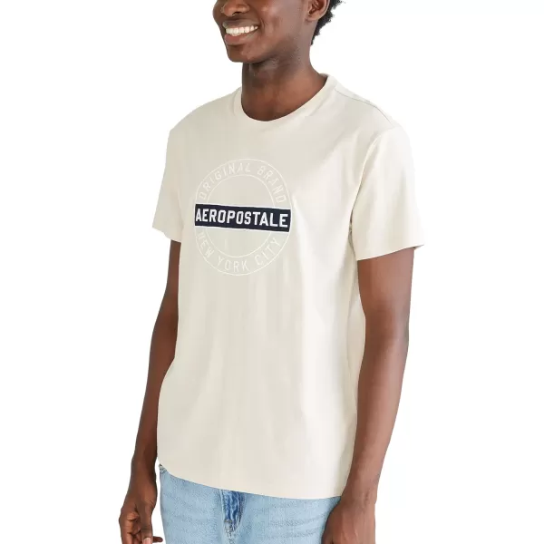 AEROPOSTALE Mens Circle Logo Short Sleeve TeeOatmilk