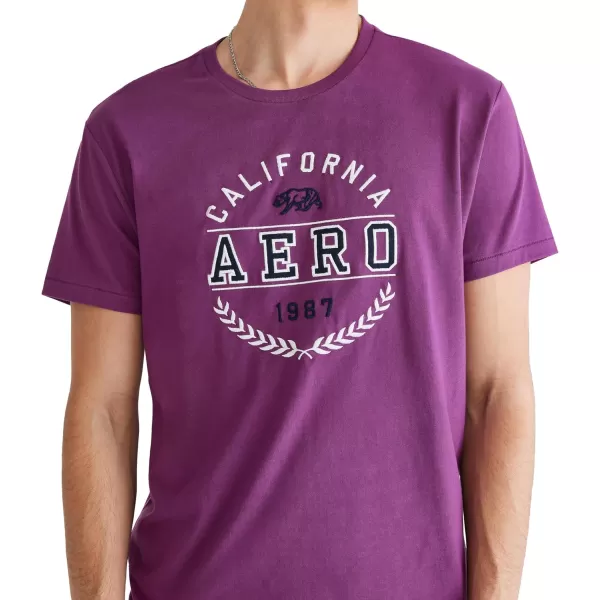 AEROPOSTALE Mens Circle Logo Short Sleeve TeeRed Violet