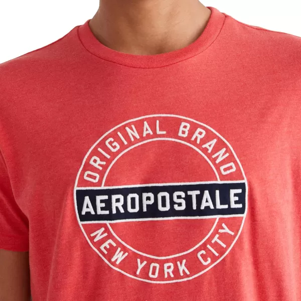 AEROPOSTALE Mens Circle Logo Short Sleeve TeeTomato