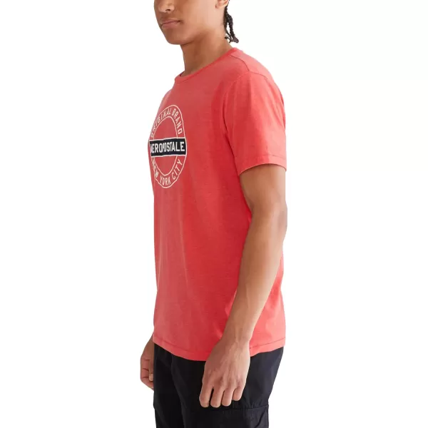 AEROPOSTALE Mens Circle Logo Short Sleeve TeeTomato