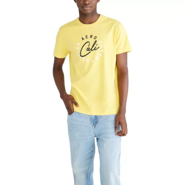 AEROPOSTALE Mens Circle Logo Short Sleeve TeeAspen Gold