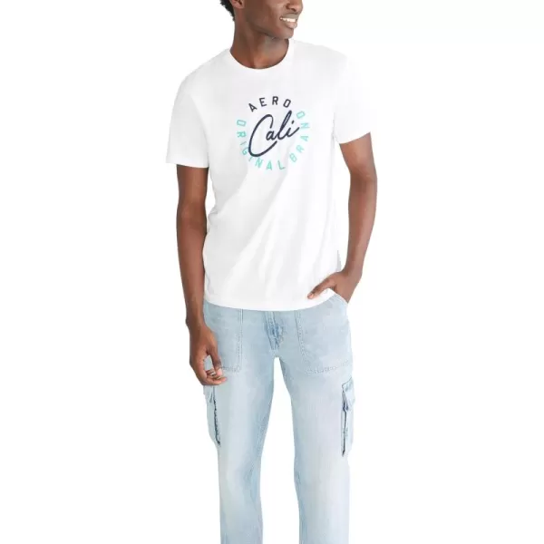 AEROPOSTALE Mens Circle Logo Short Sleeve TeeBleach