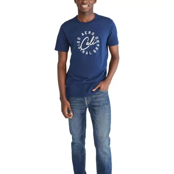AEROPOSTALE Mens Circle Logo Short Sleeve TeeCadet Blue