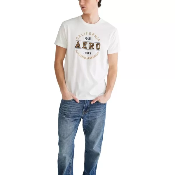 AEROPOSTALE Mens Circle Logo Short Sleeve TeeCream