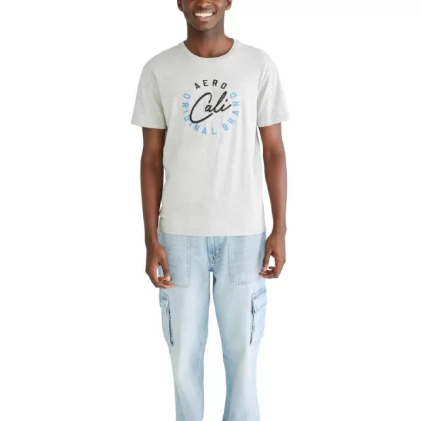 AEROPOSTALE Mens Circle Logo Short Sleeve TeeLight Heather Grey