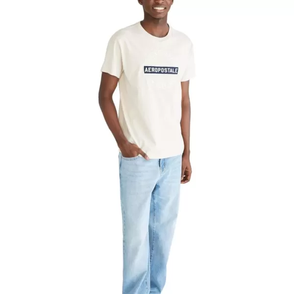 AEROPOSTALE Mens Circle Logo Short Sleeve TeeOatmilk