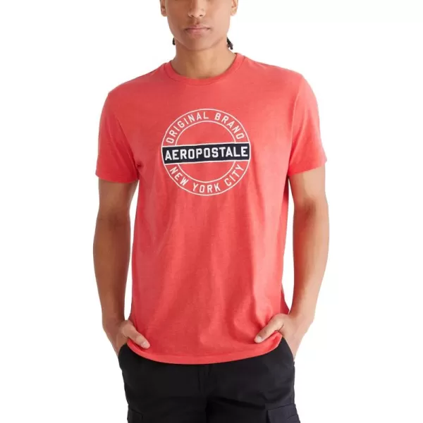 AEROPOSTALE Mens Circle Logo Short Sleeve TeeTomato