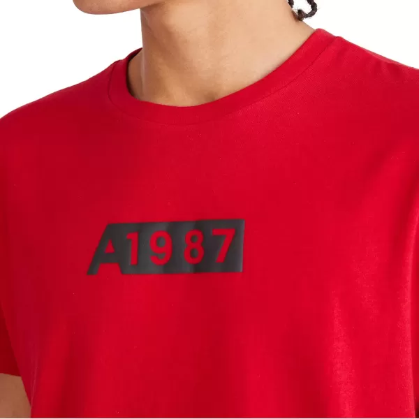 AEROPOSTALE Mens 1987 Box Logo Short Sleeve TeeModel Red