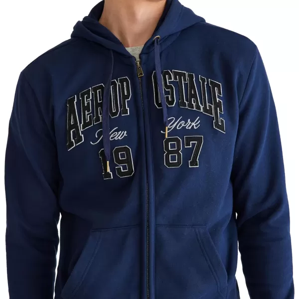 AEROPOSTALE Mens Aero Logo Full Zip HoodieArchCadet Navy