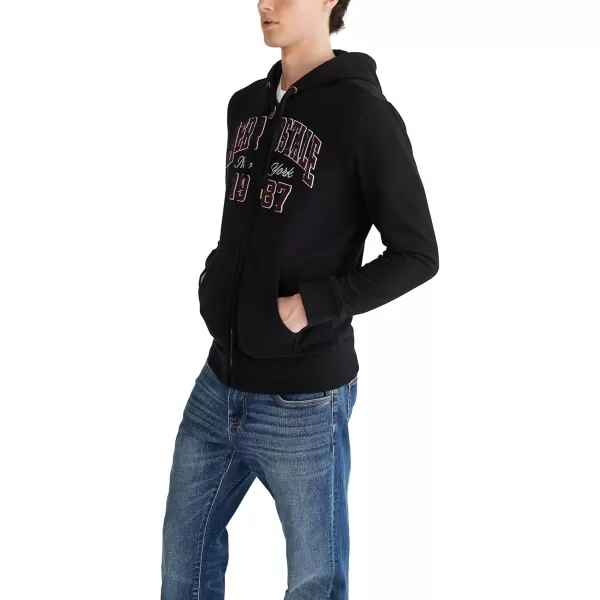 AEROPOSTALE Mens Aero Logo Full Zip HoodieArchDark Black