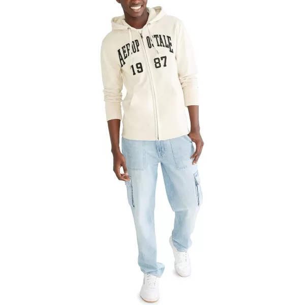 AEROPOSTALE Mens Aero Logo Full Zip HoodieArchFog