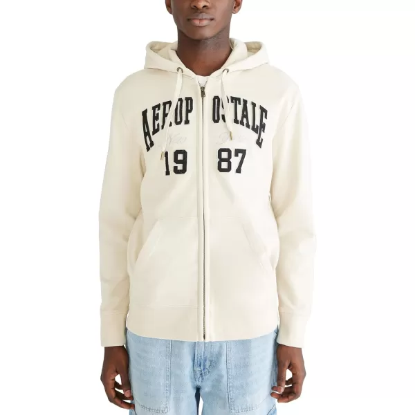 AEROPOSTALE Mens Aero Logo Full Zip HoodieArchFog