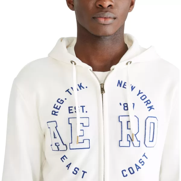 AEROPOSTALE Mens Aero Logo Full Zip HoodieCircleCream