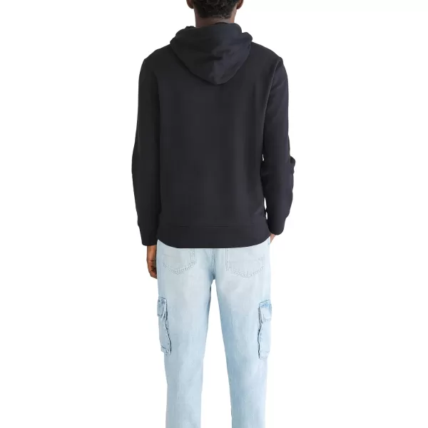AEROPOSTALE Mens Aero Logo Popover HoodieAcross ChestDark Black