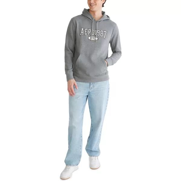 AEROPOSTALE Mens Aero Logo Popover HoodieAcross ChestMedium Heather Grey