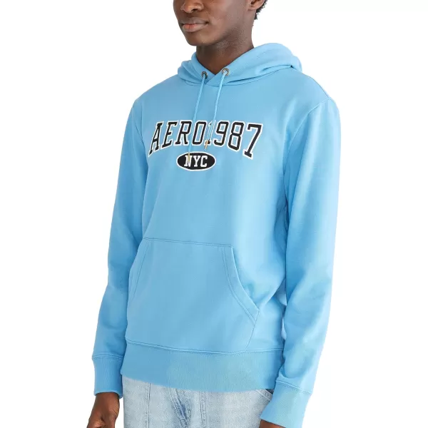 AEROPOSTALE Mens Aero Logo Popover HoodieAcross ChestParisian Blue