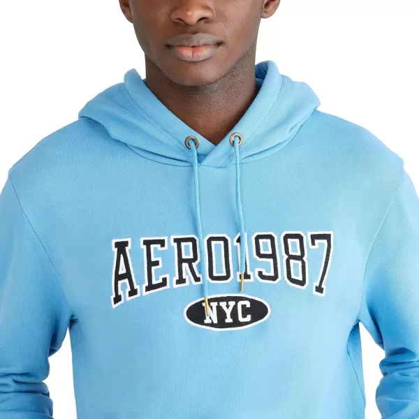 AEROPOSTALE Mens Aero Logo Popover HoodieAcross ChestParisian Blue