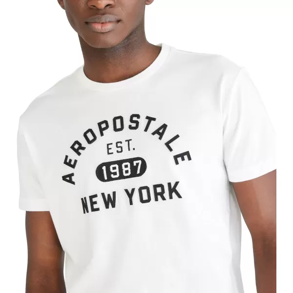 AEROPOSTALE Mens Arch Logo Short Sleeve TeeCream