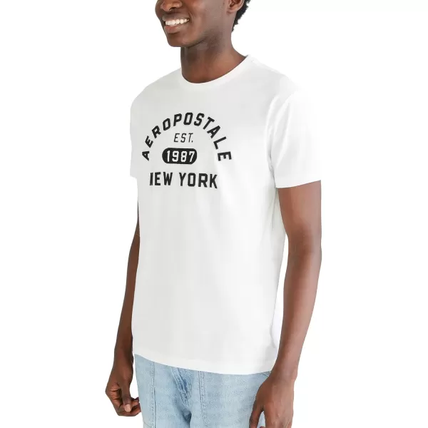 AEROPOSTALE Mens Arch Logo Short Sleeve TeeCream