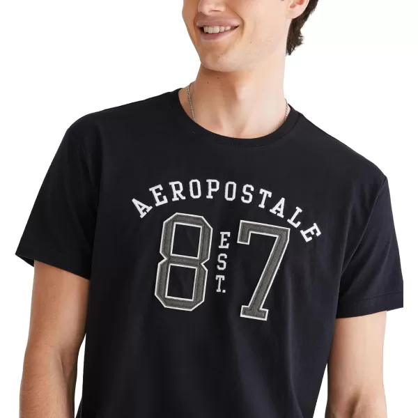 AEROPOSTALE Mens Arch Logo Short Sleeve TeeDark Black