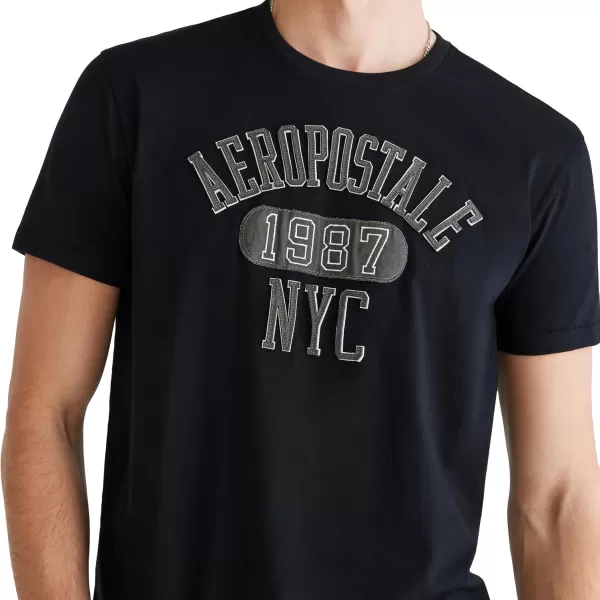 AEROPOSTALE Mens Arch Logo Short Sleeve TeeDark Black2