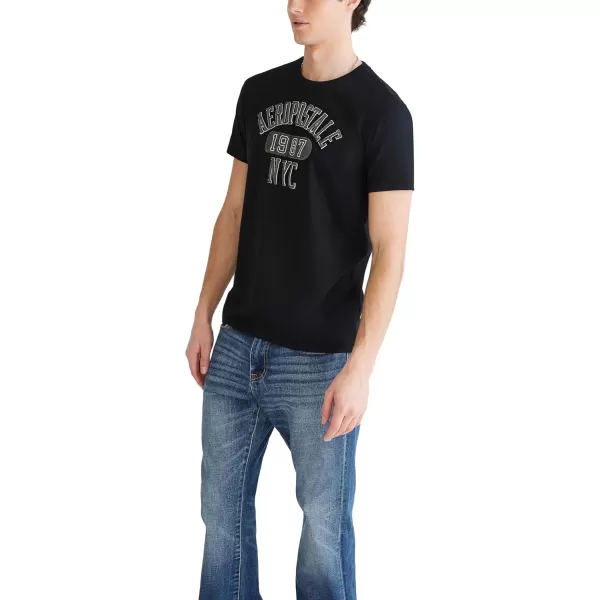 AEROPOSTALE Mens Arch Logo Short Sleeve TeeDark Black2