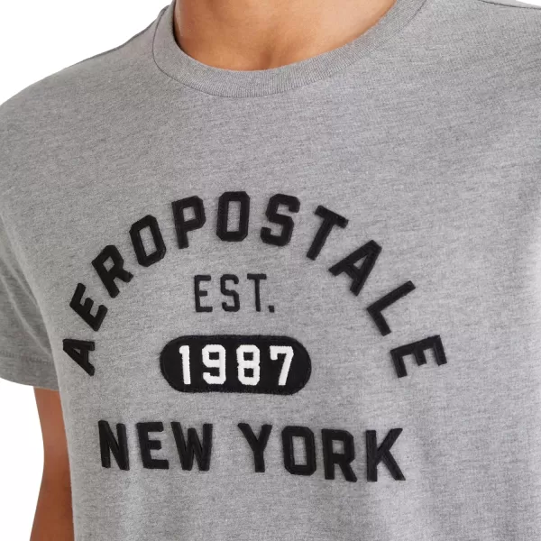 AEROPOSTALE Mens Arch Logo Short Sleeve TeeMedium Heather Grey