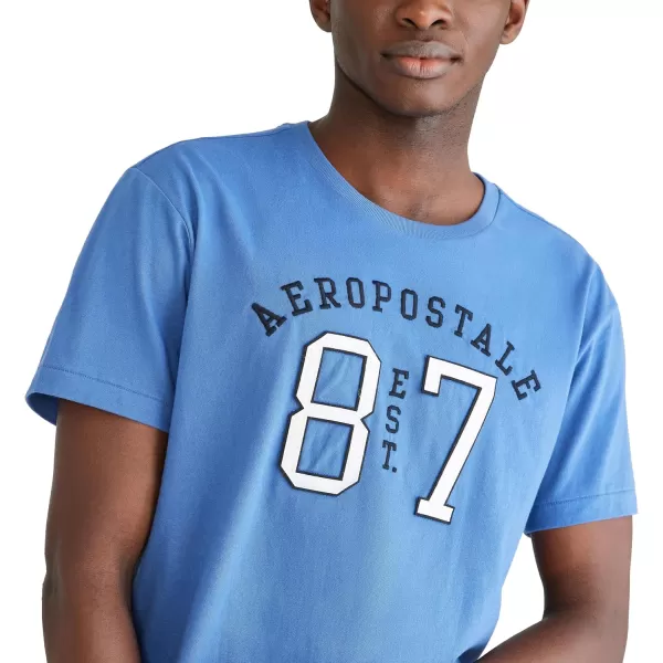 AEROPOSTALE Mens Arch Logo Short Sleeve TeeTrue Navy