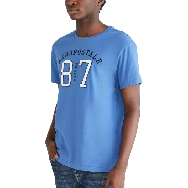 AEROPOSTALE Mens Arch Logo Short Sleeve TeeTrue Navy