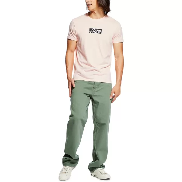 AEROPOSTALE Mens Box Logo Script Short Sleeve TeeImpatiens Pink