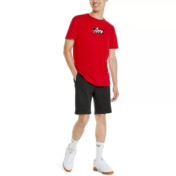 AEROPOSTALE Mens Box Logo Script Short Sleeve TeeModel Red