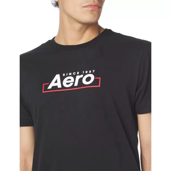 AEROPOSTALE Mens Box Logo Short Sleeve TeeDark Black