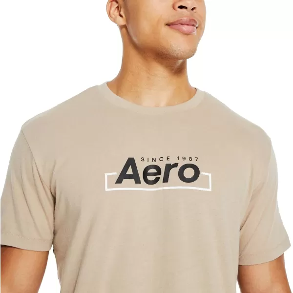 AEROPOSTALE Mens Box Logo Short Sleeve TeeSilver Mink