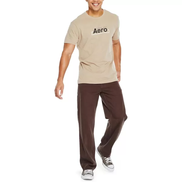 AEROPOSTALE Mens Box Logo Short Sleeve TeeSilver Mink