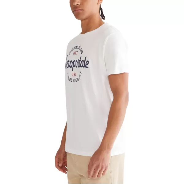 AEROPOSTALE Mens Circle Script Short Sleeve TeeBleach