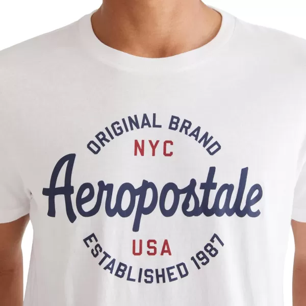 AEROPOSTALE Mens Circle Script Short Sleeve TeeBleach