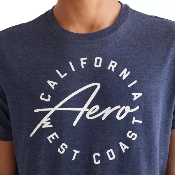 AEROPOSTALE Mens Circle Script Short Sleeve TeeCadet Blue