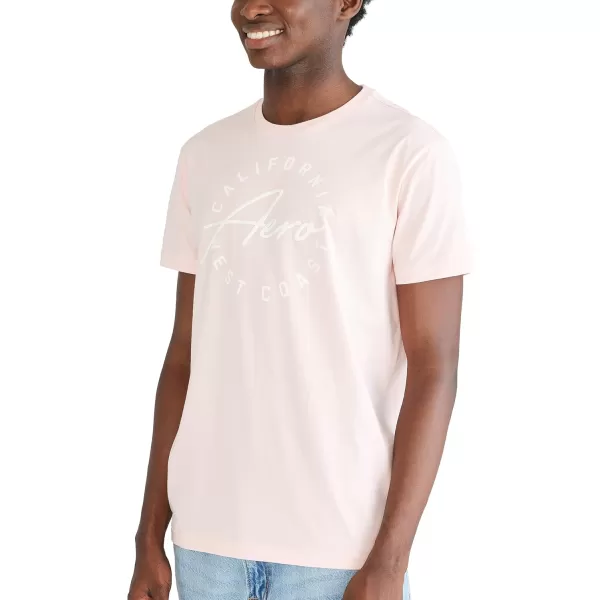 AEROPOSTALE Mens Circle Script Short Sleeve TeePink