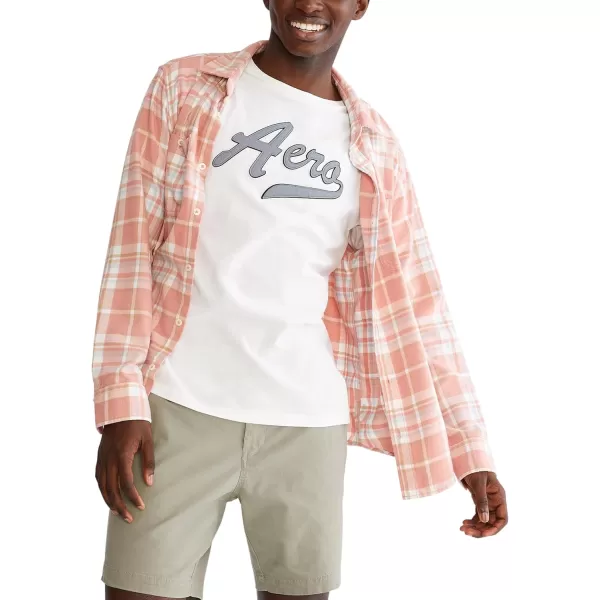 AEROPOSTALE Mens Script Logo Short Sleeve TeeBleach