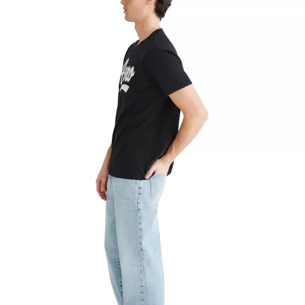 AEROPOSTALE Mens Script Logo Short Sleeve TeeDark Black