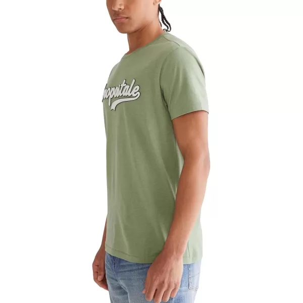 AEROPOSTALE Mens Script Logo Short Sleeve TeeDry Sage