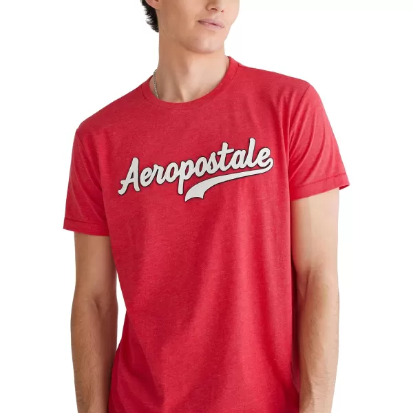 AEROPOSTALE Mens Script Logo Short Sleeve TeeTango Red