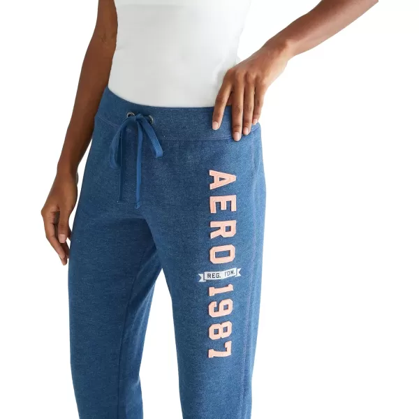 AEROPOSTALE Womens Aero Logo CinchJogger Pant Arches 1987Insignia Blue
