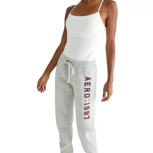 AEROPOSTALE Womens Aero Logo CinchJogger Pant Arches 1987Light Heather Grey