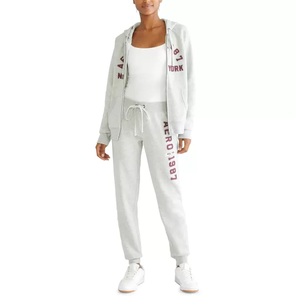 AEROPOSTALE Womens Aero Logo CinchJogger Pant Arches 1987Light Heather Grey