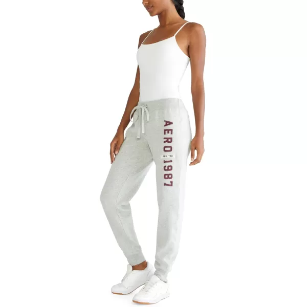 AEROPOSTALE Womens Aero Logo CinchJogger Pant Arches 1987Light Heather Grey