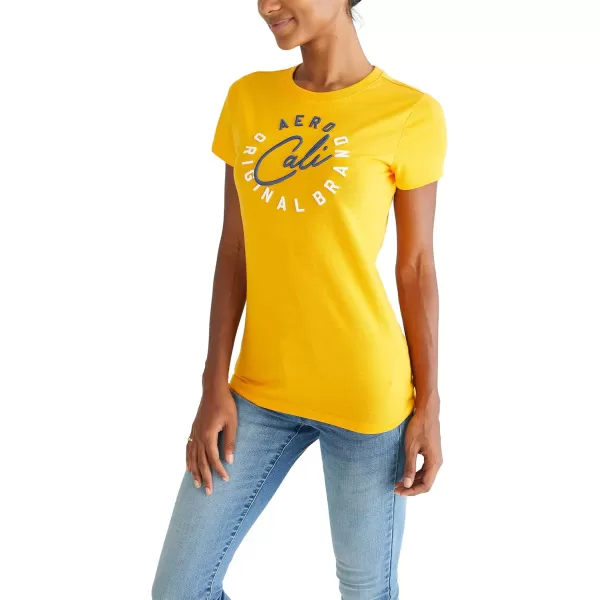 AEROPOSTALE Womens Cali Short Sleeve Graphic TeeCadmium Yellow