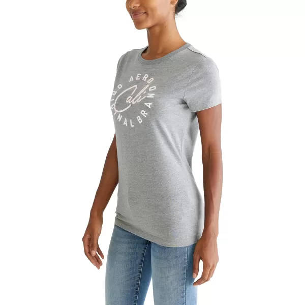 AEROPOSTALE Womens Cali Short Sleeve Graphic TeeMedium Heather Grey